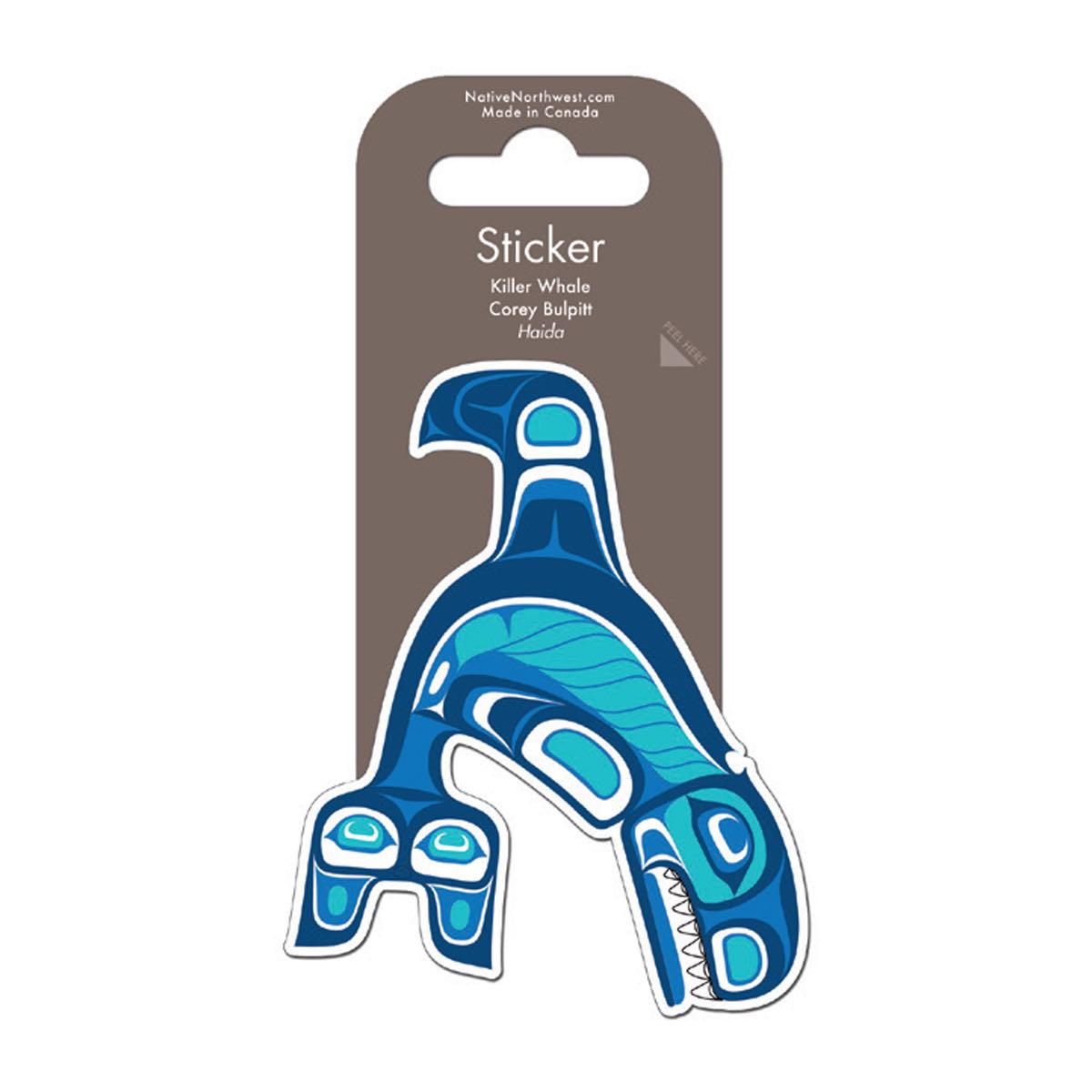Sticker Corey Bulpitt Killer Whale - Sticker Corey Bulpitt Killer Whale -  - House of Himwitsa Native Art Gallery and Gifts