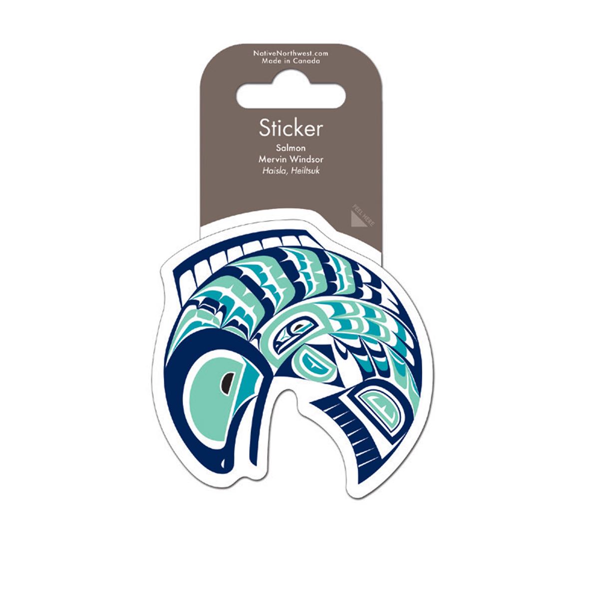 Sticker Mervin Windsor Salmon - Sticker Mervin Windsor Salmon -  - House of Himwitsa Native Art Gallery and Gifts