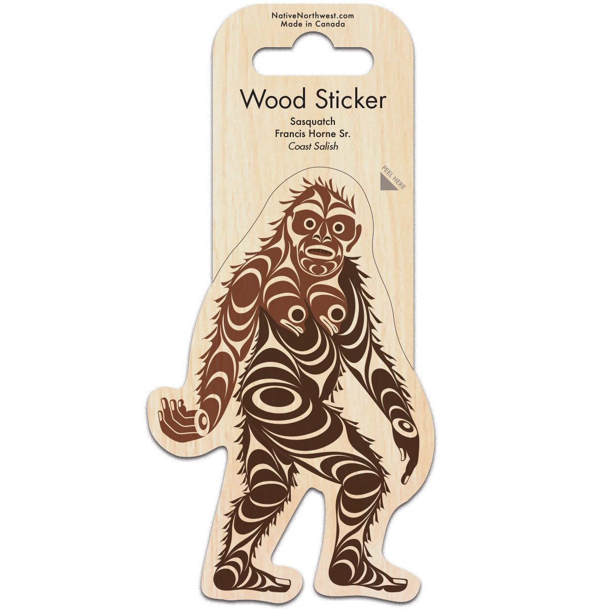 Wood Sticker Sasquatch - Wood Sticker Sasquatch -  - House of Himwitsa Native Art Gallery and Gifts