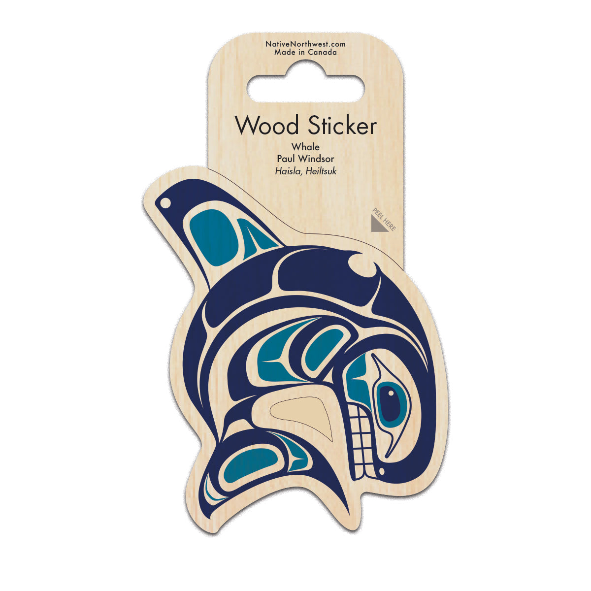 Wood Sticker Whale - Wood Sticker Whale -  - House of Himwitsa Native Art Gallery and Gifts