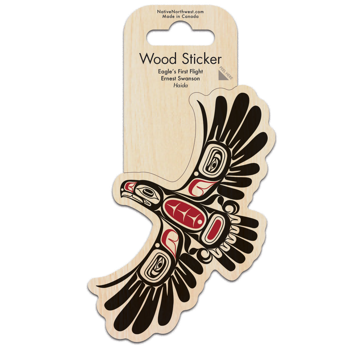 Wood Sticker Eagle's First Flight - Wood Sticker Eagle's First Flight -  - House of Himwitsa Native Art Gallery and Gifts