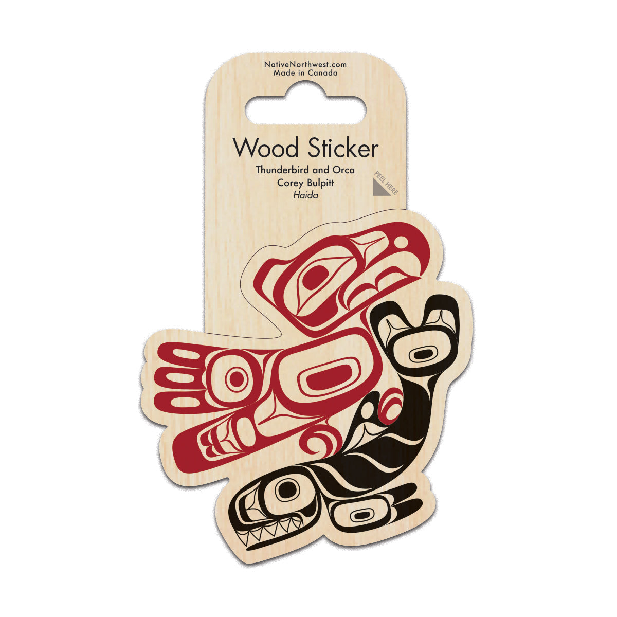 Wood Sticker Thunder bird and Orca - Wood Sticker Thunder bird and Orca -  - House of Himwitsa Native Art Gallery and Gifts