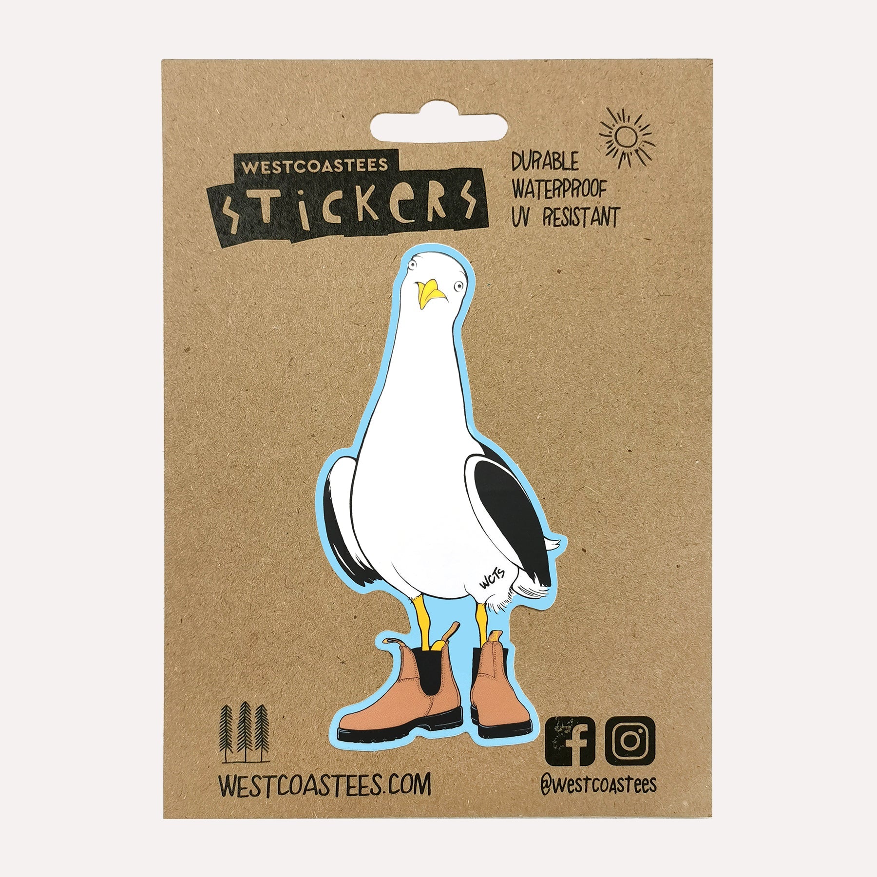 Westcoastees Seagull Sticker - Westcoastees Seagull Sticker -  - House of Himwitsa Native Art Gallery and Gifts