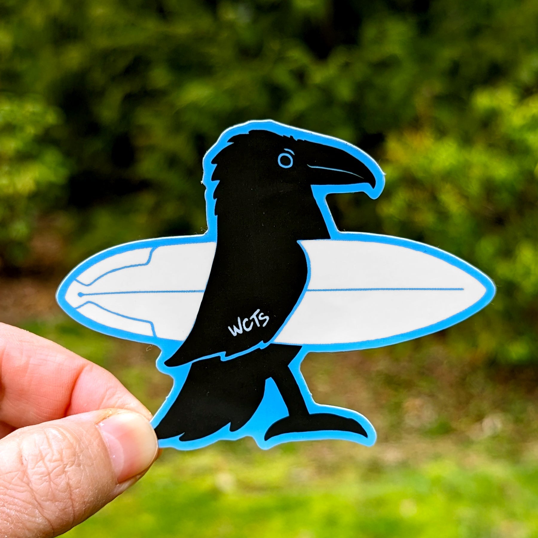 Westcoastees Raven Surfer Sticker - Westcoastees Raven Surfer Sticker -  - House of Himwitsa Native Art Gallery and Gifts