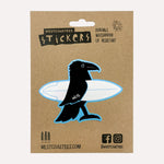 Westcoastees Raven Surfer Sticker - Westcoastees Raven Surfer Sticker -  - House of Himwitsa Native Art Gallery and Gifts
