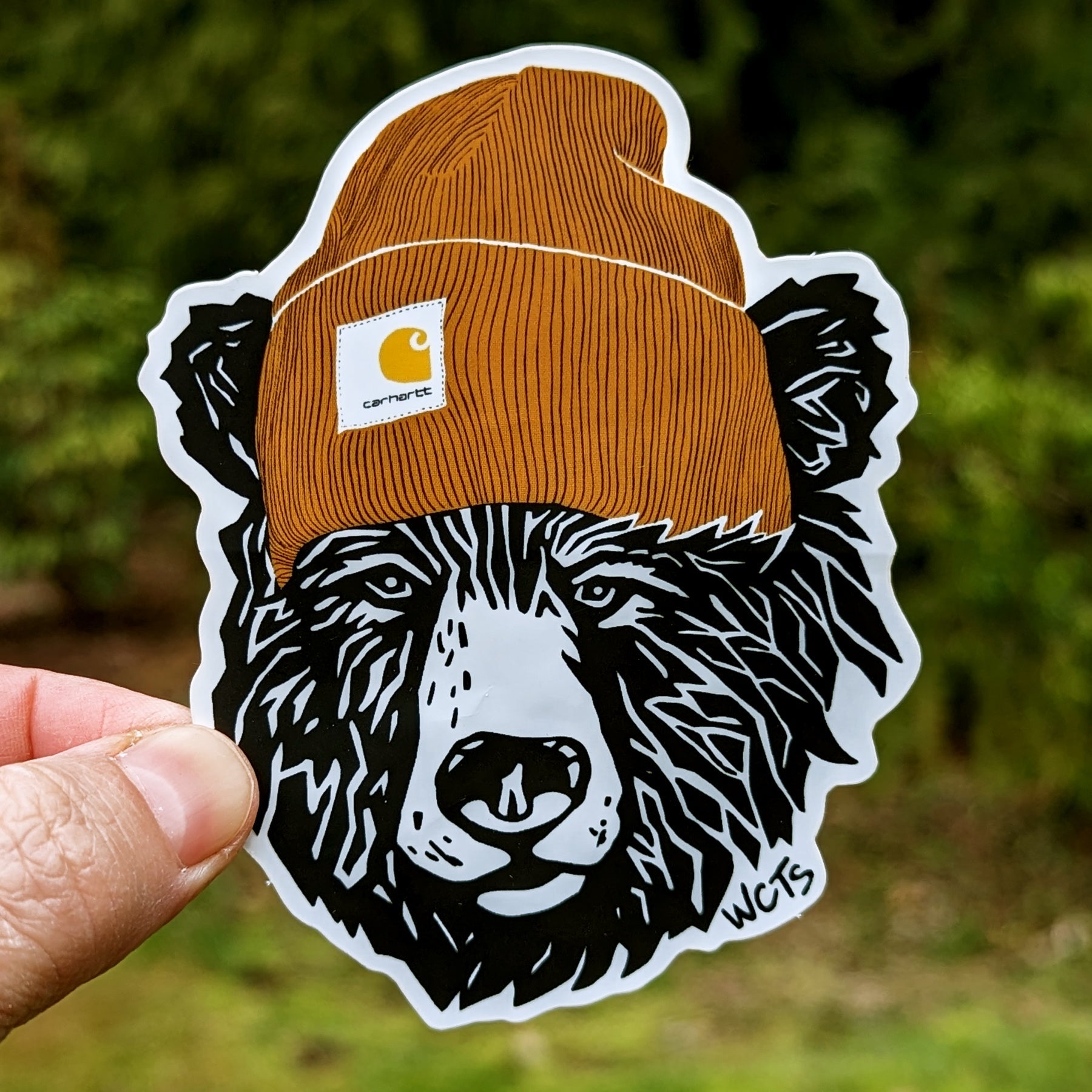 Westcoastees Touque Bear Sticker - Westcoastees Touque Bear Sticker -  - House of Himwitsa Native Art Gallery and Gifts