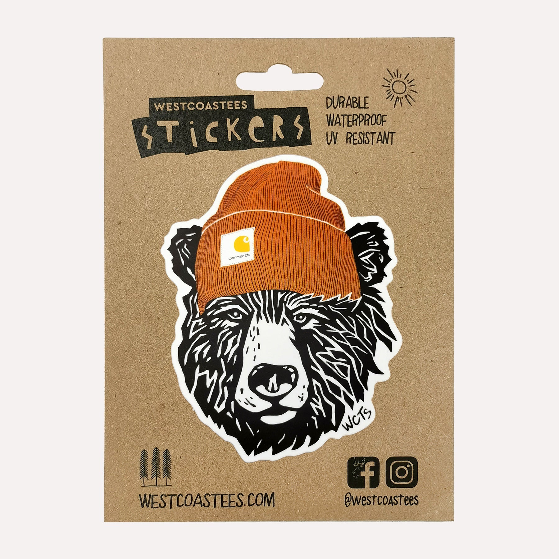 Westcoastees Touque Bear Sticker - Westcoastees Touque Bear Sticker -  - House of Himwitsa Native Art Gallery and Gifts