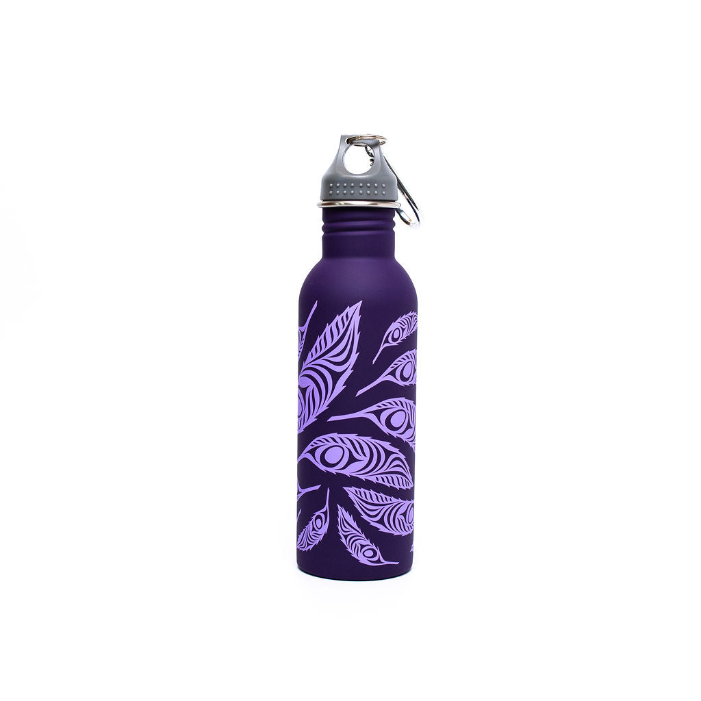 Water Bottles - Simone Diamond Feather / 25oz - WBS29 - House of Himwitsa Native Art Gallery and Gifts